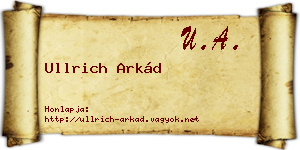Ullrich Arkád névjegykártya
